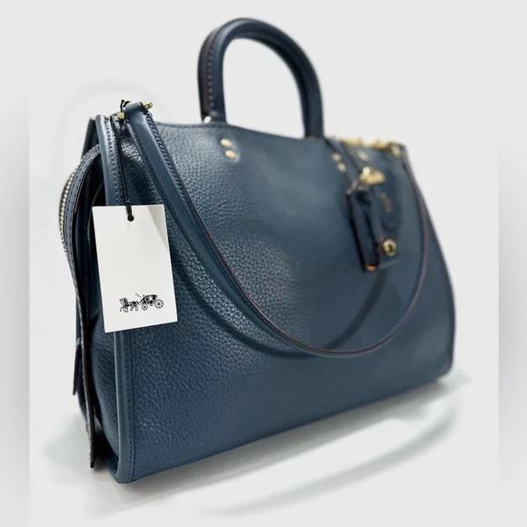 COACH 1941 Dark Denim Rogue 31 In Relaxed Smooth Pebbled Leather - Picture 2 of 13